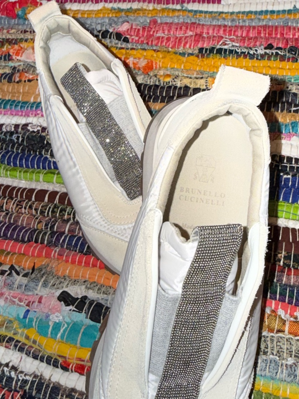 Brunello Cucinelli Women’s Monili Embellish Leather Slip On Shoes US6.5/EU36.5 - Picture 4 of 10